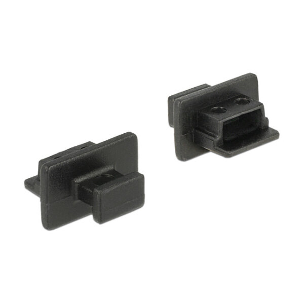 Staubschutz für USB 2.0 Mini-B Buchse mit Griff 10 Stück schwarz