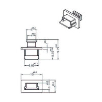Staubschutz für USB 2.0 Mini-B Buchse mit Griff 10 Stück schwarz