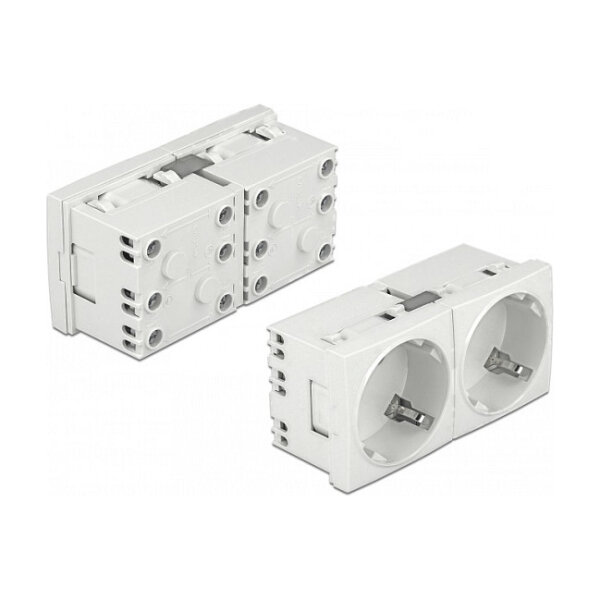 Easy 45 Schutzkontakt-Steckdose 45°-Anordnung 2-fach erweiterbar 45 x 45 mm