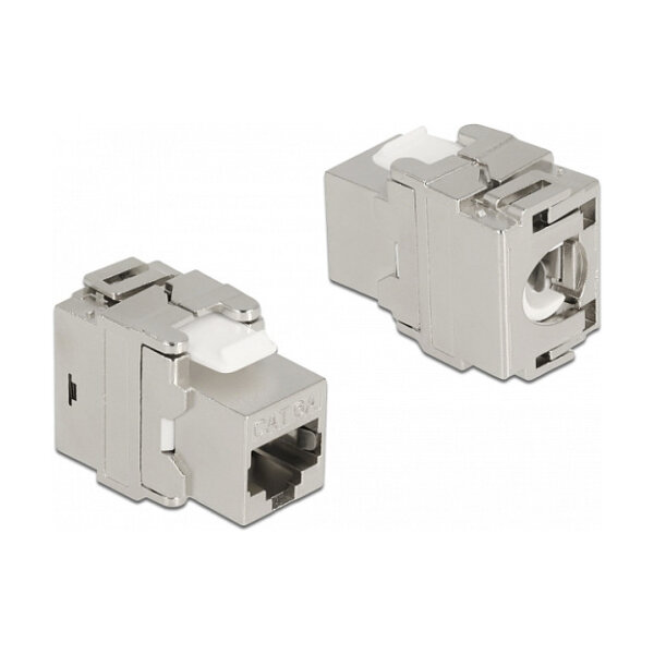 Keystone Modul RJ45 Buchse zu LSA Cat.6A 180° werkzeugfrei Metall