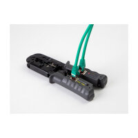 Crimpzange mit Abisolierer und Netzwerktester für 8P (RJ45), 6P (RJ12/11) oder 4P (RJ10) Stecker