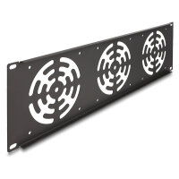 19? Rackblende für 3 Lüfter 120 x 120 mm 3 HE dunkelgrau