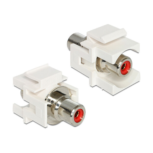 Keystone Modul Cinch Buchse > Cinch Buchse rot / weiß
