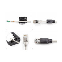 RJ45 Modularer Stecker mit Zugentlastung Cat.6A und robuster Knickschutztülle 25er Set