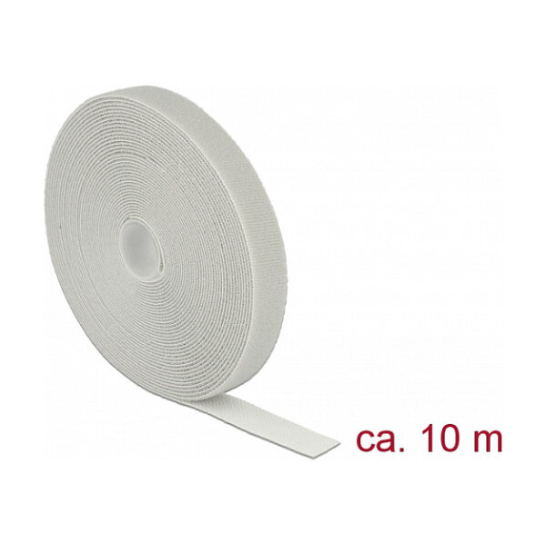 Klettband auf Rolle L 10 m x B 20 mm grau