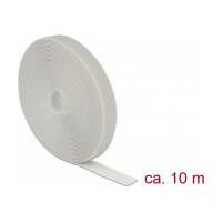 Klettband auf Rolle L 10 m x B 20 mm grau