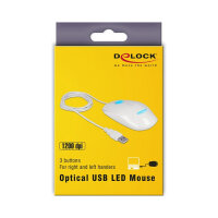 Optische 3-Tasten LED Maus USB Typ-A weiß