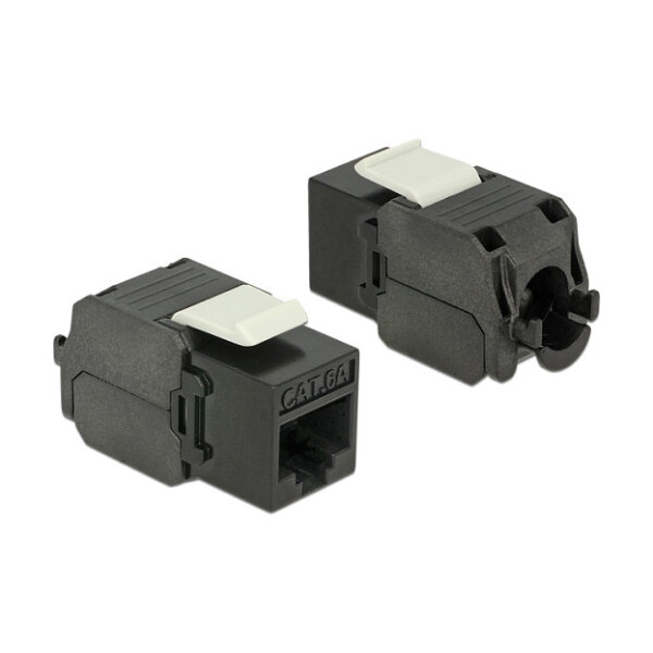 Keystone Modul RJ45 Buchse > LSA Cat.6A UTP schwarz