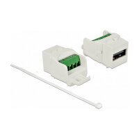 Keystone Modul USB 2.0 A Buchse zu Terminalblock weiß