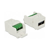 Keystone Modul USB 2.0 A Buchse zu Terminalblock weiß