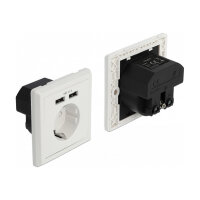 Einbausteckdose mit 2 x USB Typ-A Ladeport 2,4 A