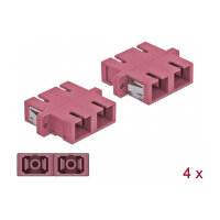 LWL Kupplung SC Duplex Buchse zu SC Duplex Buchse Multimode 4 Stück violett