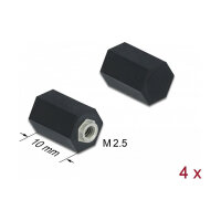 Abstandshalter M2.5, Sechskant, Innen, 10 mm schwarz 4 Stück