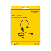 USB Mono Headset mit Lautstärkeregler für PC...