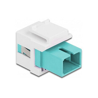 Keystone Modul SC Simplex Buchse zu SC Simplex Buchse aqua / weiß