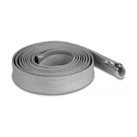 Geflechtschlauch mit Reißverschluss hitzebeständig 3 m x 30 mm grau