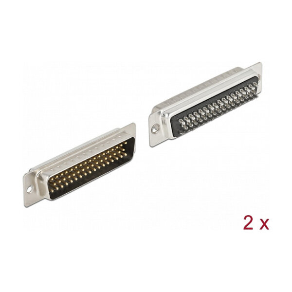 D-Sub HD 50 Pin Stecker Metall, Lötversion, 2 Stück