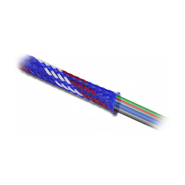 Geflechtschlauch dehnbar 2 m x 6 mm blau-rot-weiß