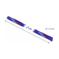 Geflechtschlauch dehnbar 2 m x 6 mm blau-rot-weiß