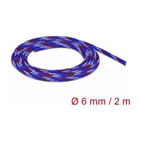 Geflechtschlauch dehnbar 2 m x 6 mm blau-rot-weiß