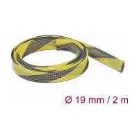 Geflechtschlauch dehnbar 2 m x 19 mm schwarz-gelb