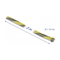 Geflechtschlauch dehnbar 2 m x 19 mm schwarz-gelb