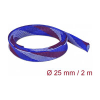 Geflechtschlauch dehnbar 2 m x 25 mm blau-rot-weiß