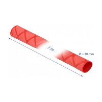 Schrumpfschlauch X-Muster rutschfest 1 m x 30 mm rot
