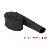 Schrumpfschlauch X-Muster rutschfest 1 m x 15 mm schwarz