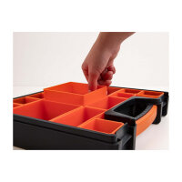 Sortimentsbox mit 14 Fächern 312 x 272 x 60 mm orange / schwarz