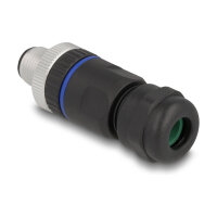 M12 Steckverbinder A-kodiert 8 Pin Stecker zur Montage mit Schraubanschluss