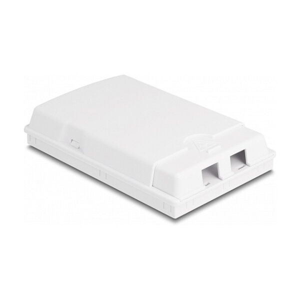 LWL Anschlussdose zur Wandmontage für 2 x SC Simplex oder LC Duplex weiß
