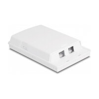 LWL Anschlussdose zur Wandmontage für 2 x SC Simplex oder LC Duplex weiß