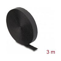 Klettband auf Rolle mit Schlaufe L 3 m x B 20 mm schwarz