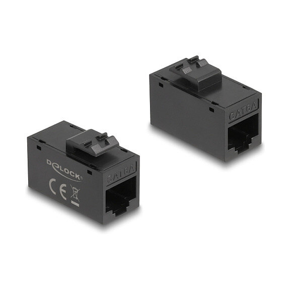 Keystone Modul RJ45 Buchse zu RJ45 Buchse Cat.6A UTP schwarz