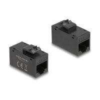 Keystone Modul RJ45 Buchse zu RJ45 Buchse Cat.6A UTP schwarz