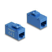 Keystone Modul RJ45 Buchse zu RJ45 Buchse Cat.6A UTP blau