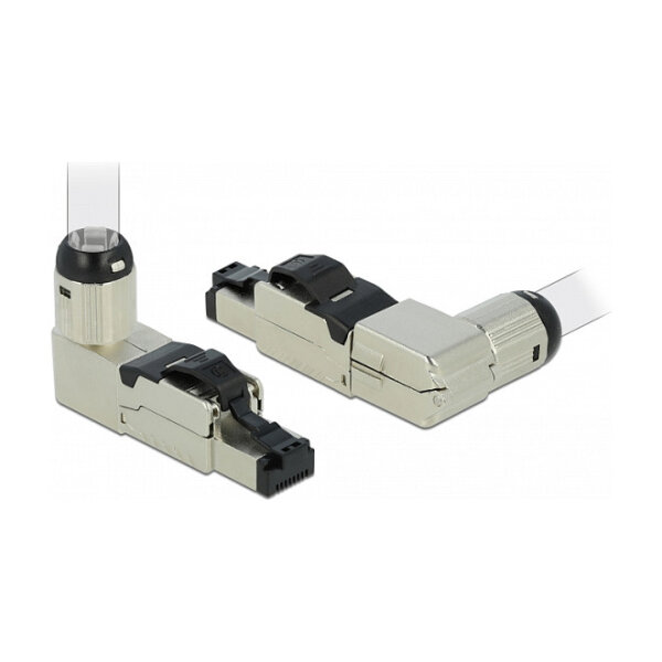 RJ45 Stecker feldkonfektionierbar Cat.8.1 Metall gewinkelt