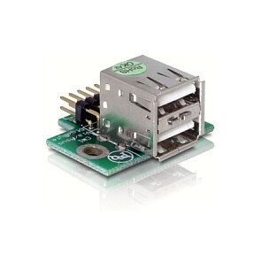 USB Pinheader Stecker zu 2 x USB 2.0 Buchse - oben