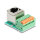 RJ45 Buchse 90° gewinkelt zu Terminalblock mit Drucktaster Cat.5e