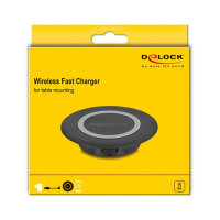Wireless Charger 15 W für Tischeinbau schwarz