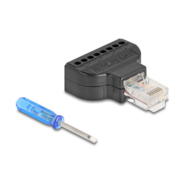 RJ45 Stecker zu Terminalblock mit Schraubendreher Cat.5e