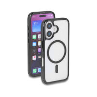 Schutzhülle für iPhone 16 kompatibel mit MagSafe transparent-schwarz