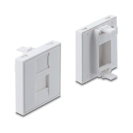 Easy 45 V-Modulblende für Keystone Modul 1 Port mit Staubschutzklappe 45 x 45 mm weiß