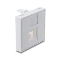 Easy 45 V-Modulblende für Keystone Modul 1 Port mit Staubschutzklappe 45 x 45 mm weiß