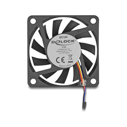 Axiallüfter 12 V DC, 60 x 60 x 10 mm schwarz