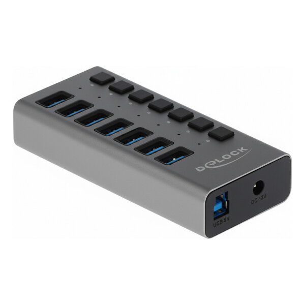 Externer USB 5 Gbps 6 Port Hub mit Schalter und SD / Micro SD Slot