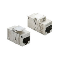 Keystone Modul RJ45 Buchse zu RJ45 Buchse Cat.6A mit Staubschutzkappe