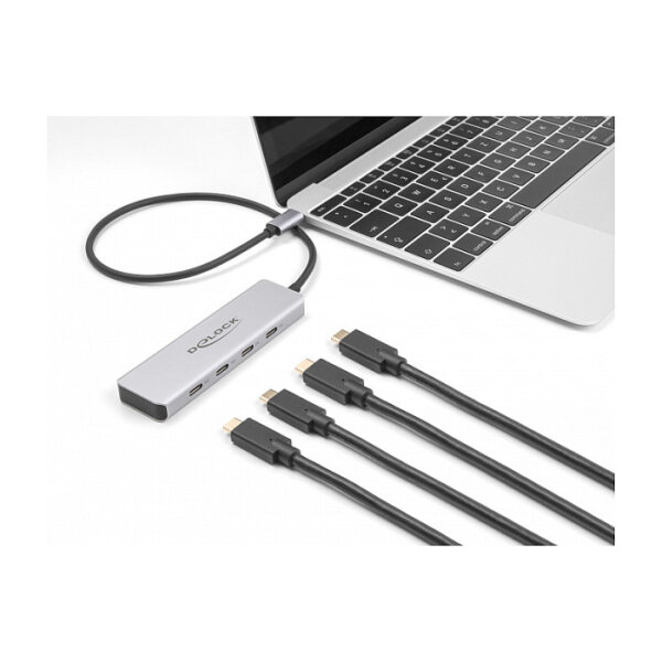 USB 10 Gbps USB Type-C™ Hub mit 4 x USB Type-C™ Buchse mit 35 cm Anschlusskabel