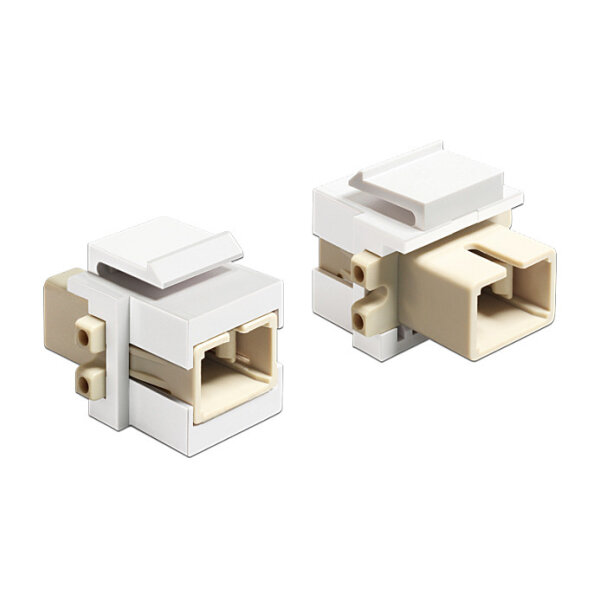 Keystone Modul SC Simplex Buchse zu SC Simplex Buchse beige / weiß